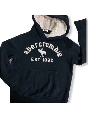 Abercrombie Kids Sherpa Faux Fur Lined Hoodie Girl’s size L Muscle Fit
